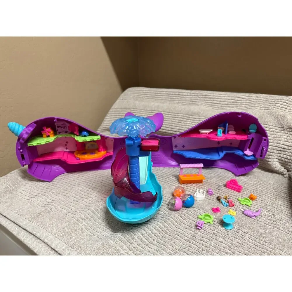 Polly Pocket Sparkle Cove Adventure Narwhal Boat Playset with accessories